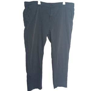 George Slim Fit Pants Men's 42x30 Gray Stretch Casual Flat Front